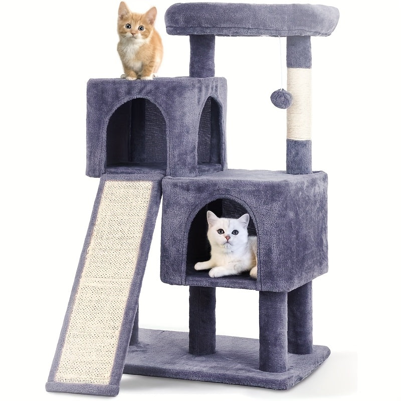 Multi-Level Cat Tree Tower 54/70 Durable Plywood Space Saving