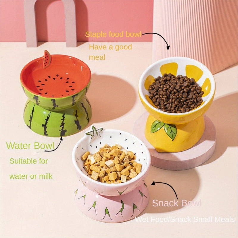 Random Two-Piece Set of Cat Bowls with Anti-Tipping Design