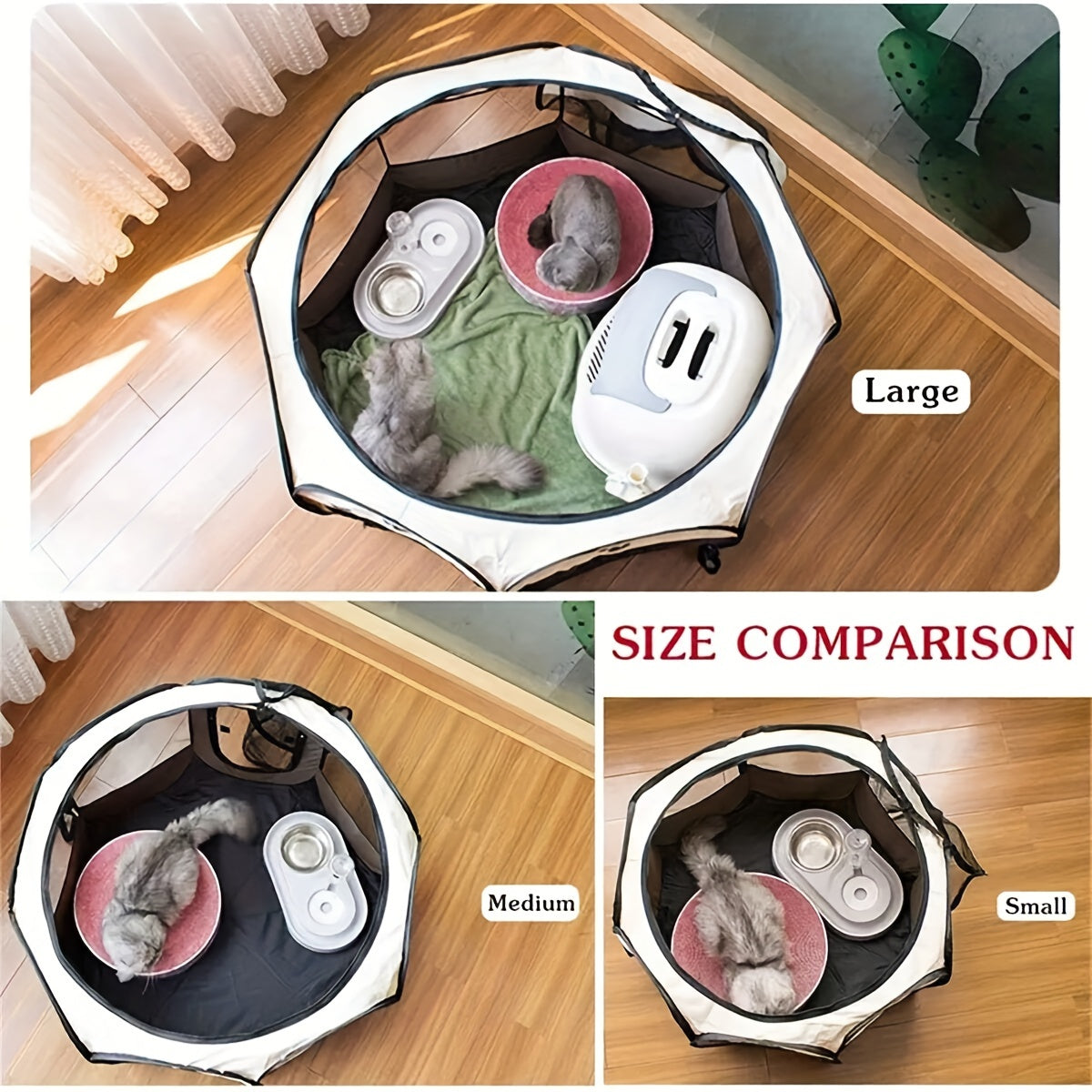 Collapsible Octagonal Pet Enclosure for Dogs and Puppies