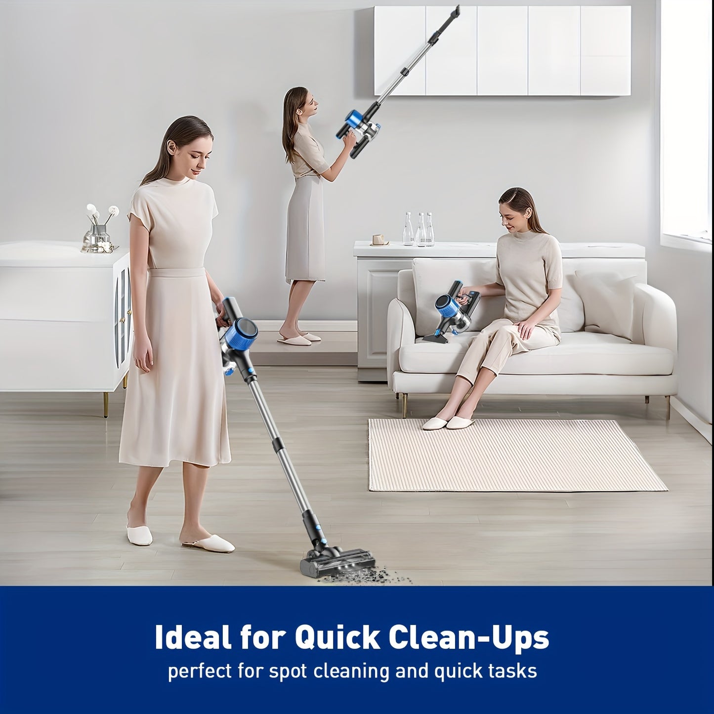 Cordless Vacuum Cleaner With 28Kpa Suction For Pets