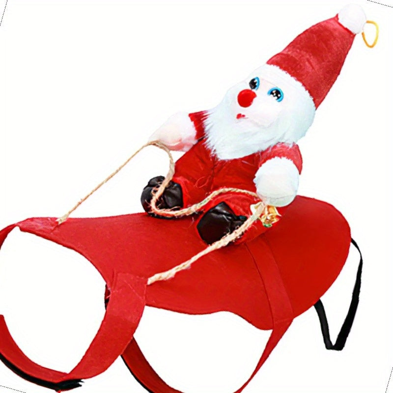Santa Claus Sleigh Costume for Pets Perfect for Holiday Fun