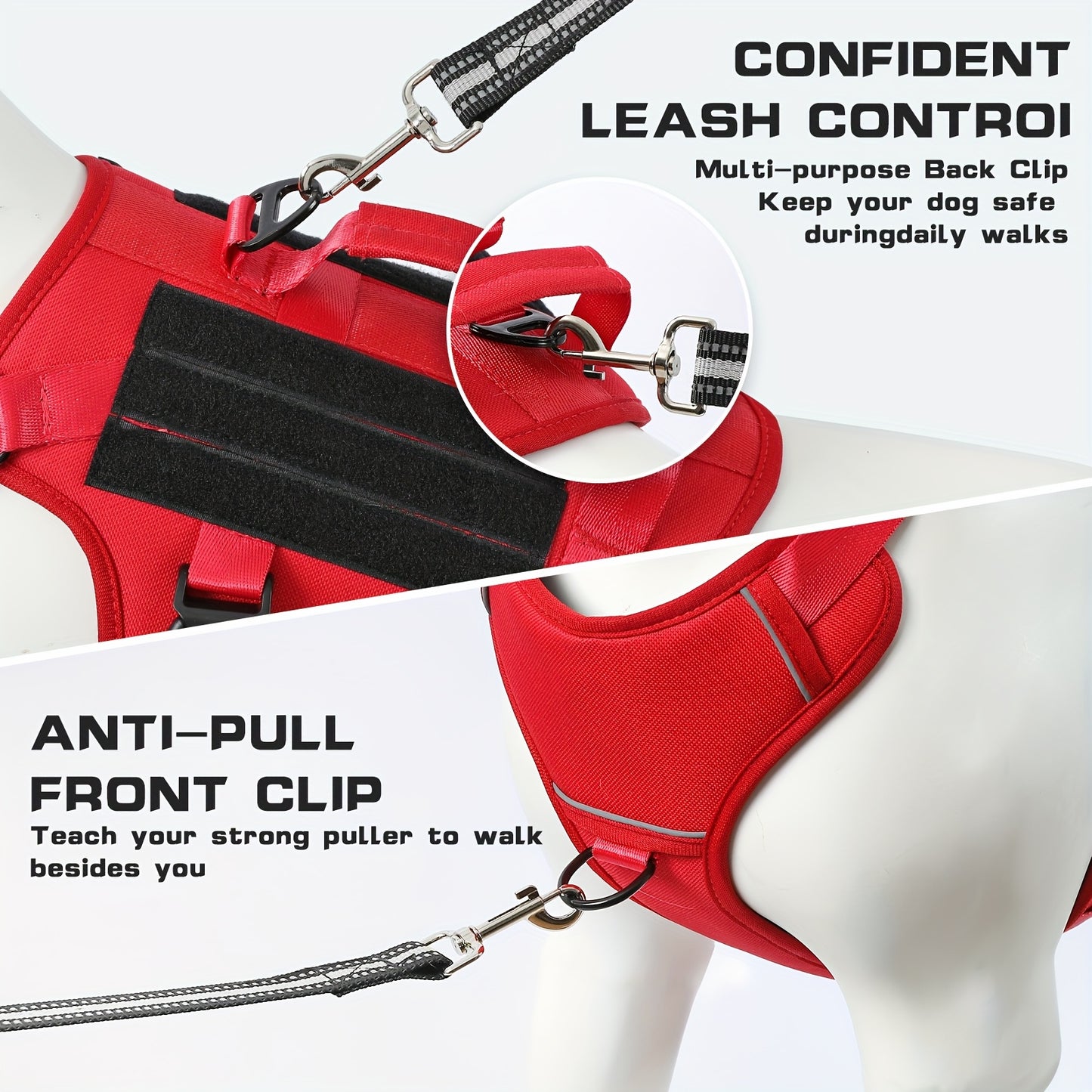 Escape-Proof Dog Harness - Reflective No-Pull Vest for Large Dogs