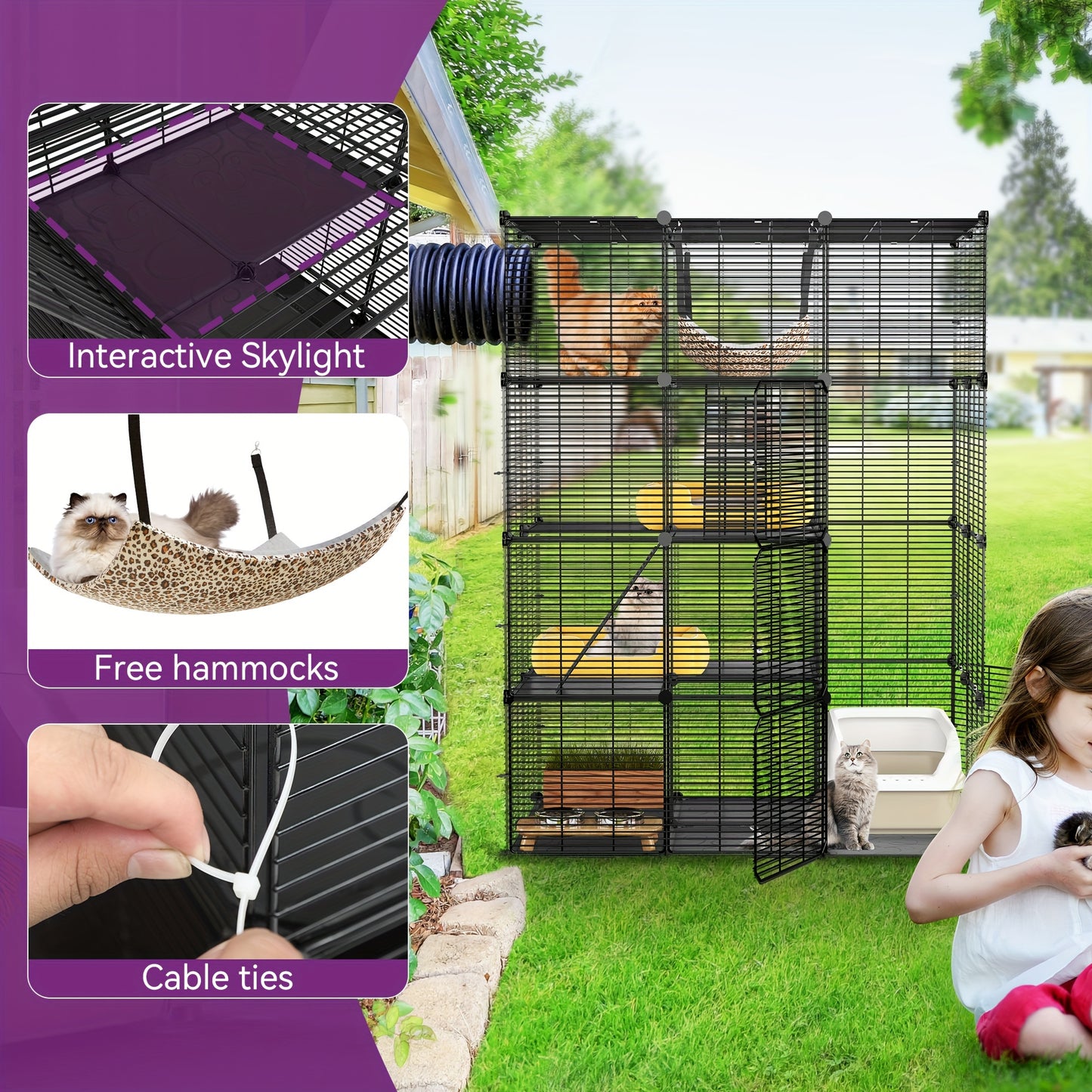 YITAHOME 4 Tier Cat Cage With Hammock For Indoor Outdoor Use