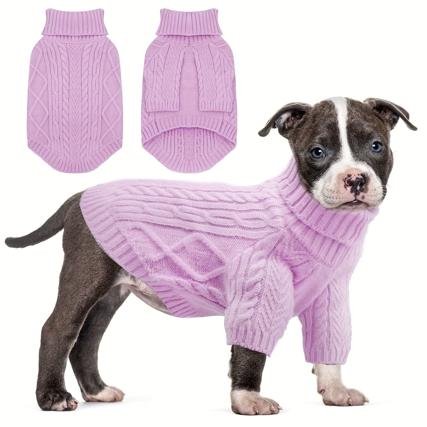 Cozy Turtleneck Dog Sweater for Small and Medium Breeds
