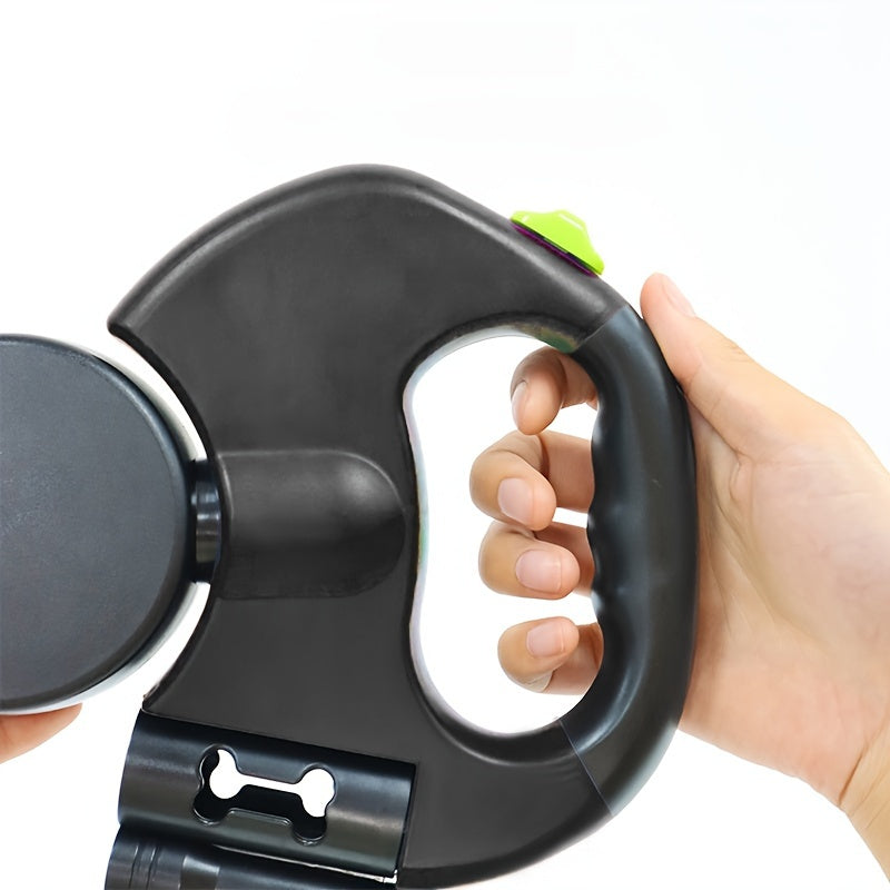 Retractable Dog Leash 2-in-1 10ft Durable Nylon Handle
