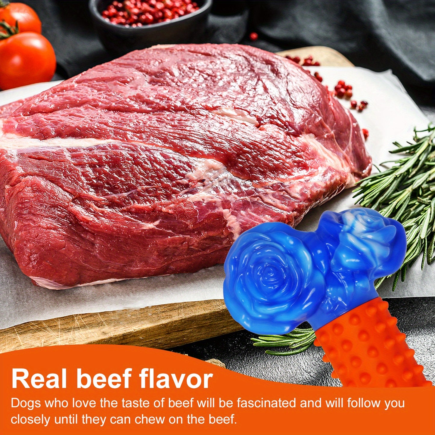 Indestructible Beef Flavored Bone Shape Dog Chew Toy