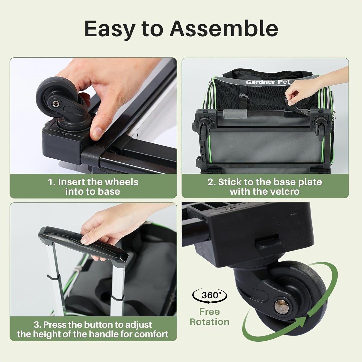 Under 15lb Collapsible Pet Carrier With Wheels For Cats