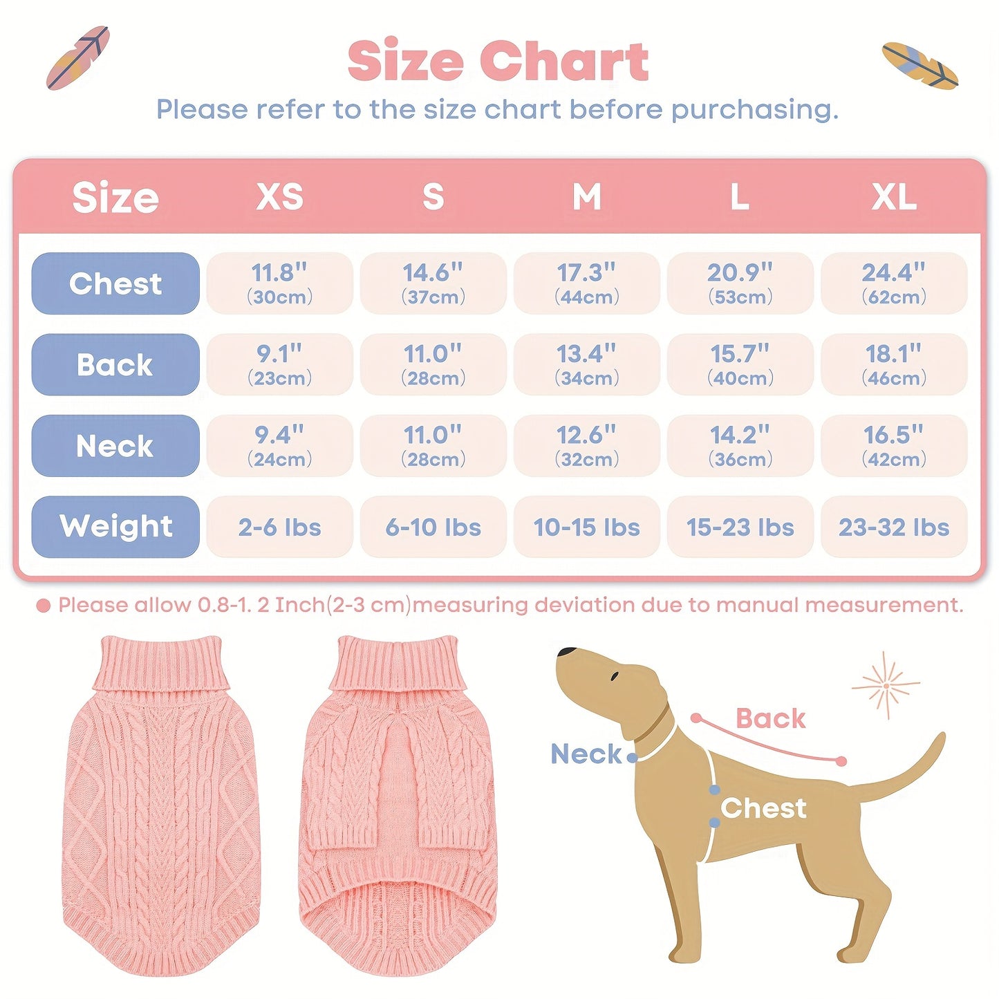 Cozy Turtleneck Dog Sweater for Small and Medium Breeds