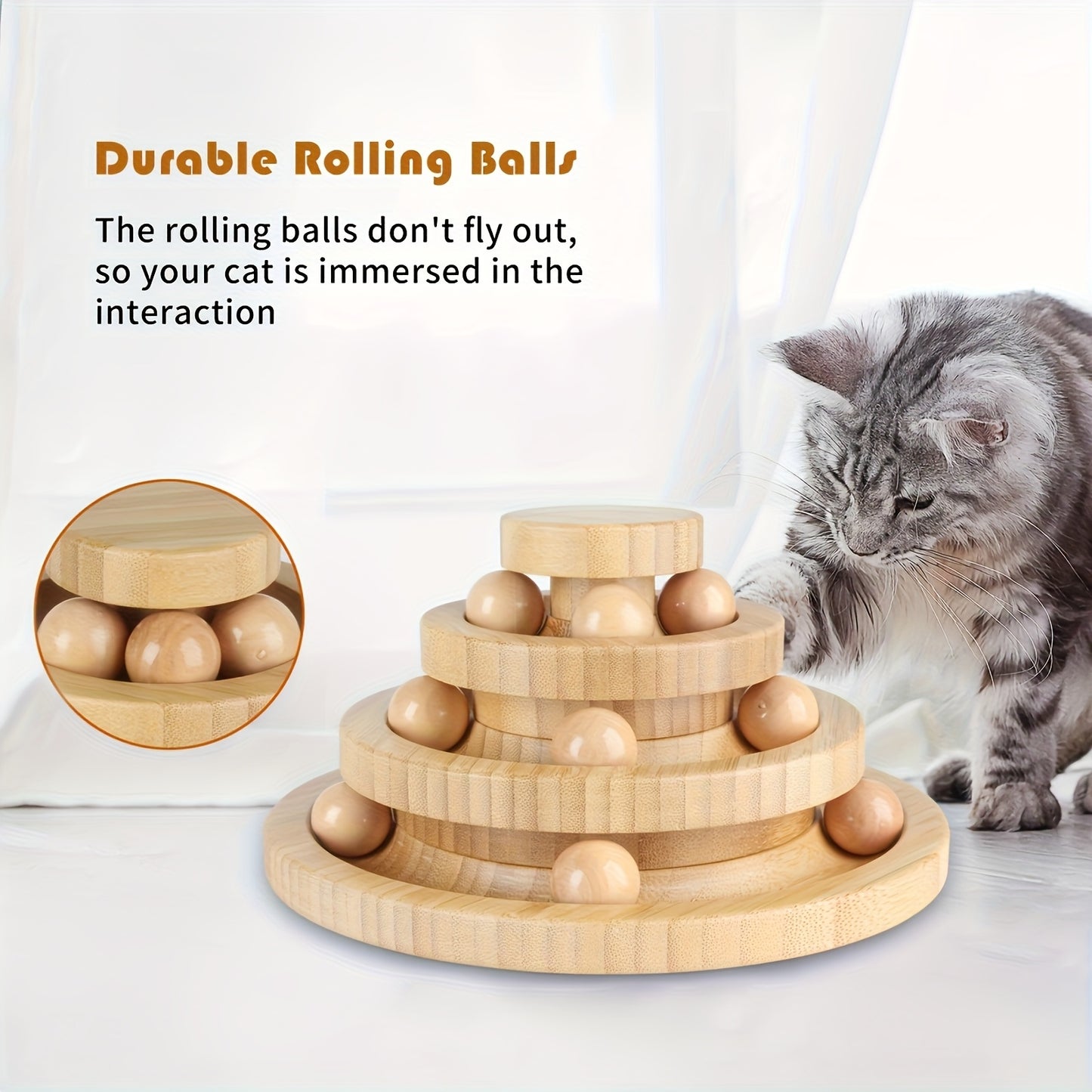 Interactive Cat And Dog Carousel Track Toy With Detachable Balls