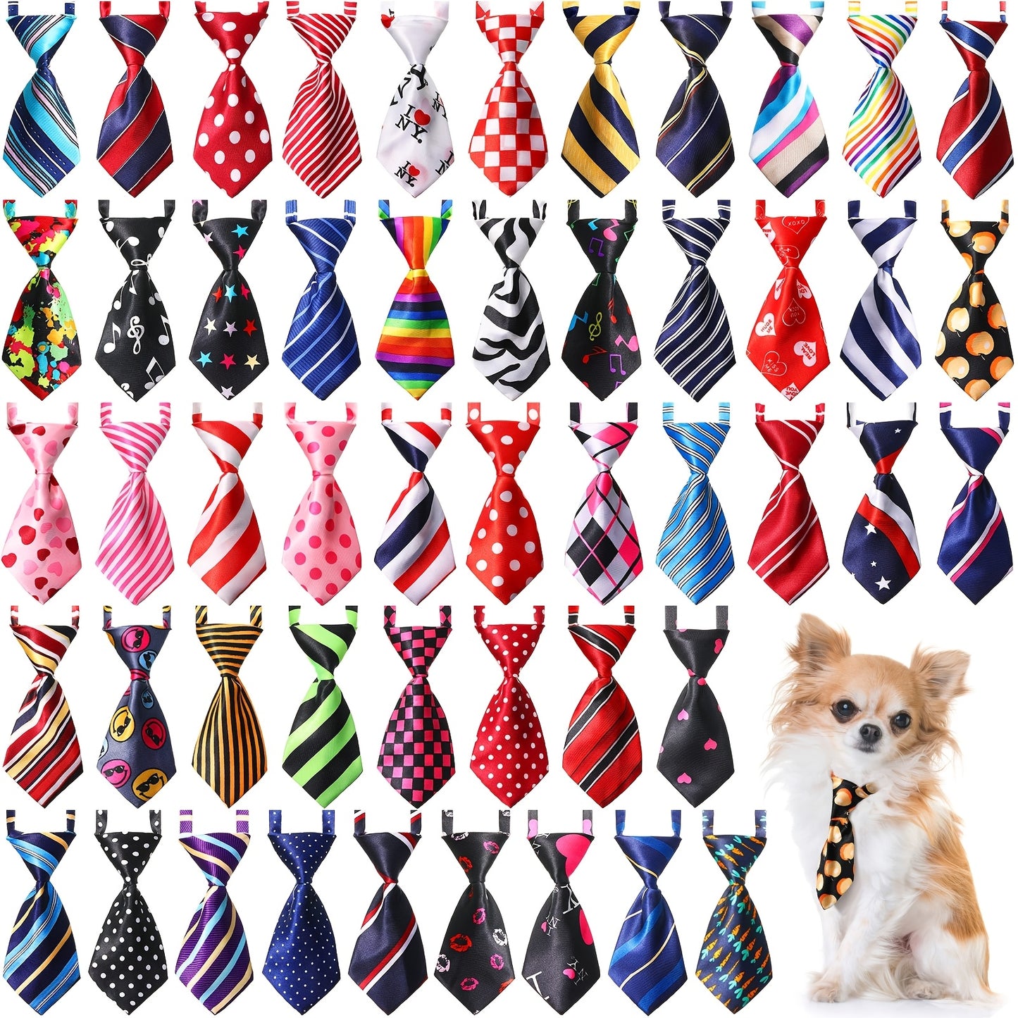 Adjustable Pet Bow Ties Assorted Patterns for Dogs and Cats