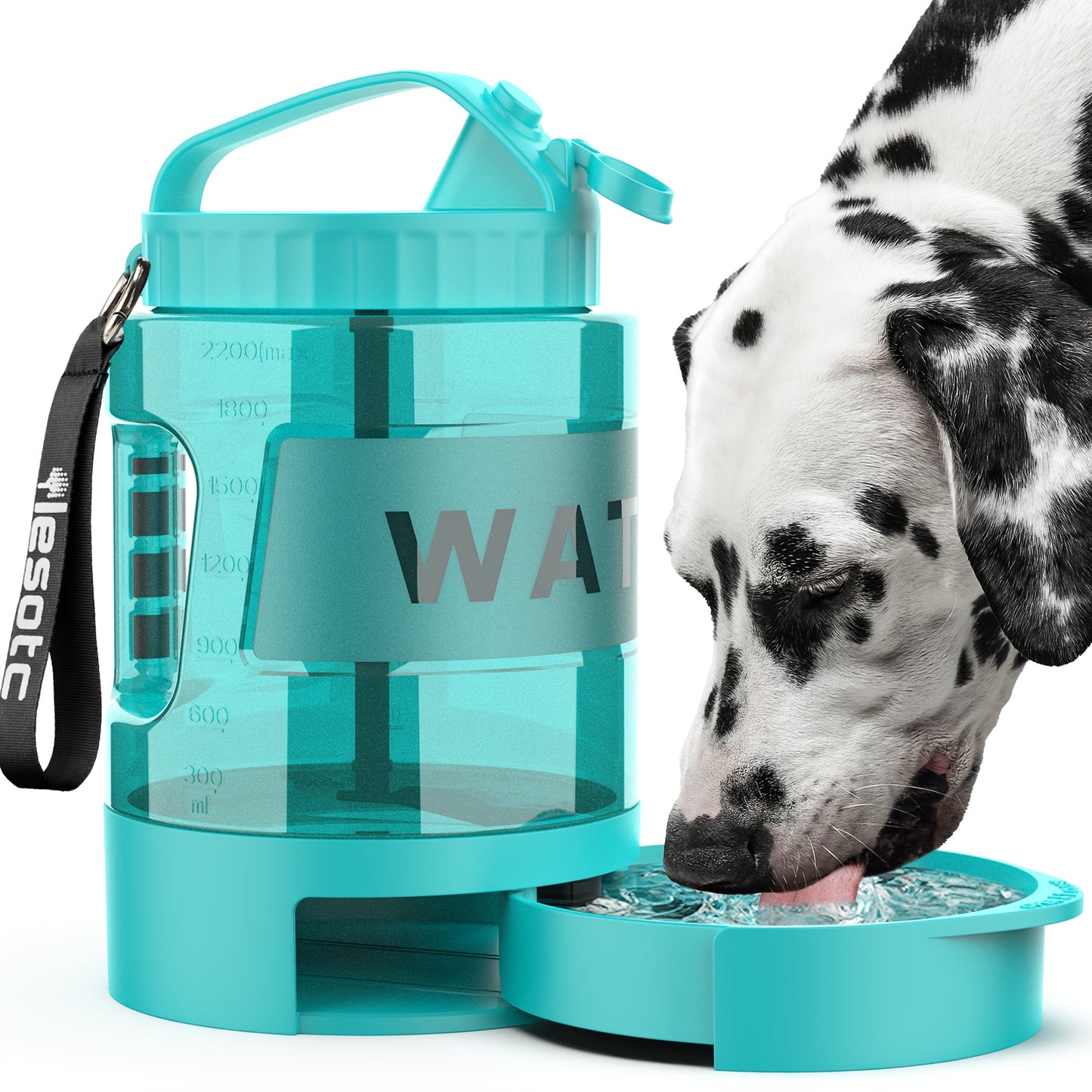 74 Oz Macaron Colored Dog Travel Water Bottle With Bowl
