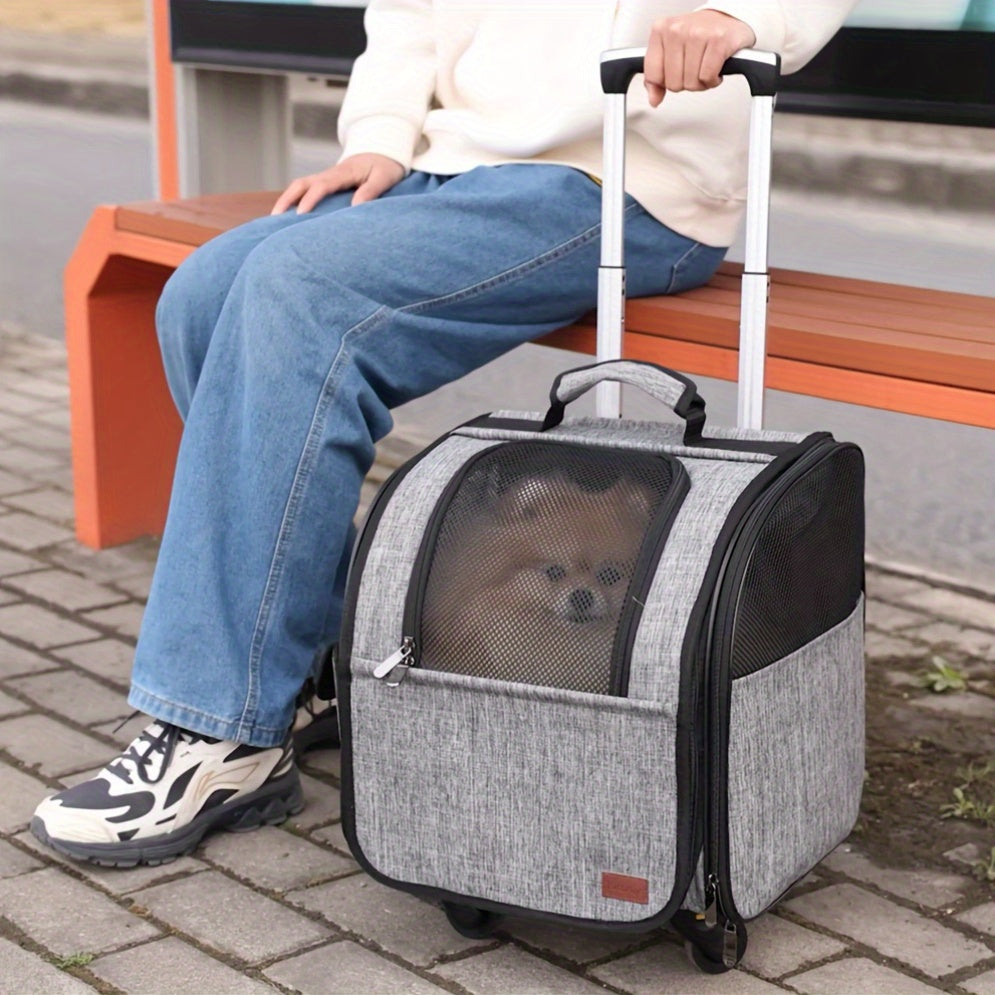 PETHAVEN Foldable Pet Travel Carrier with Stroller Design