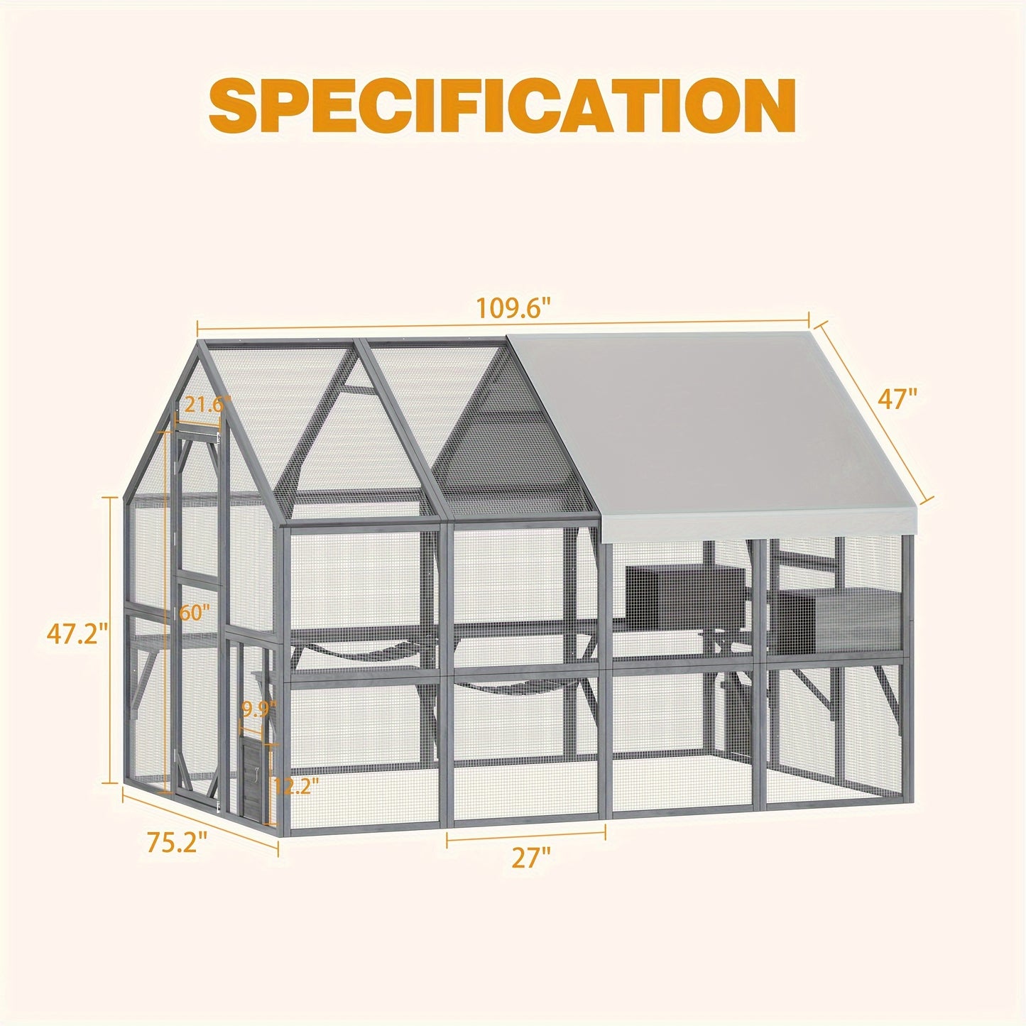 Spacious Outdoor Cat And Chicken Exploration Enclosure For Safety
