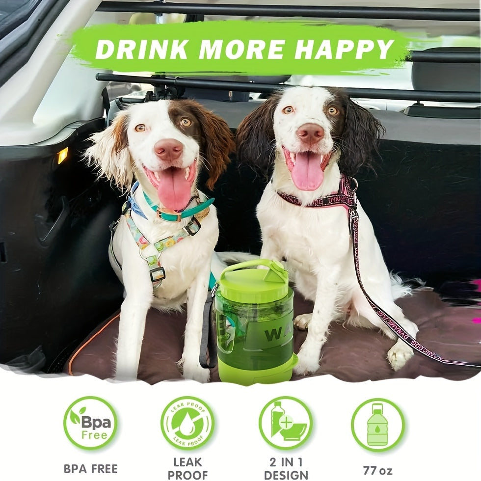74 Oz Macaron Colored Dog Travel Water Bottle With Bowl