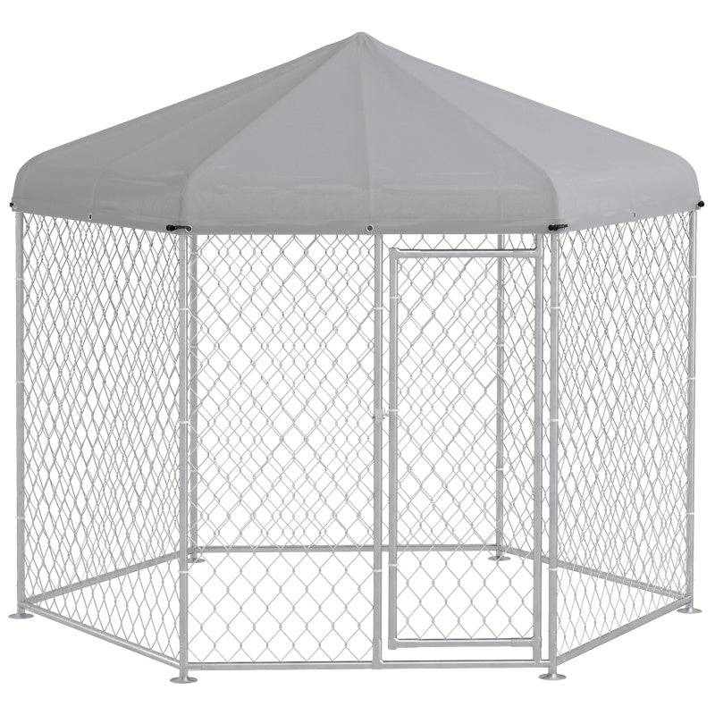 Outdoor Dog Kennel with Waterproof Roof and Lockable Door