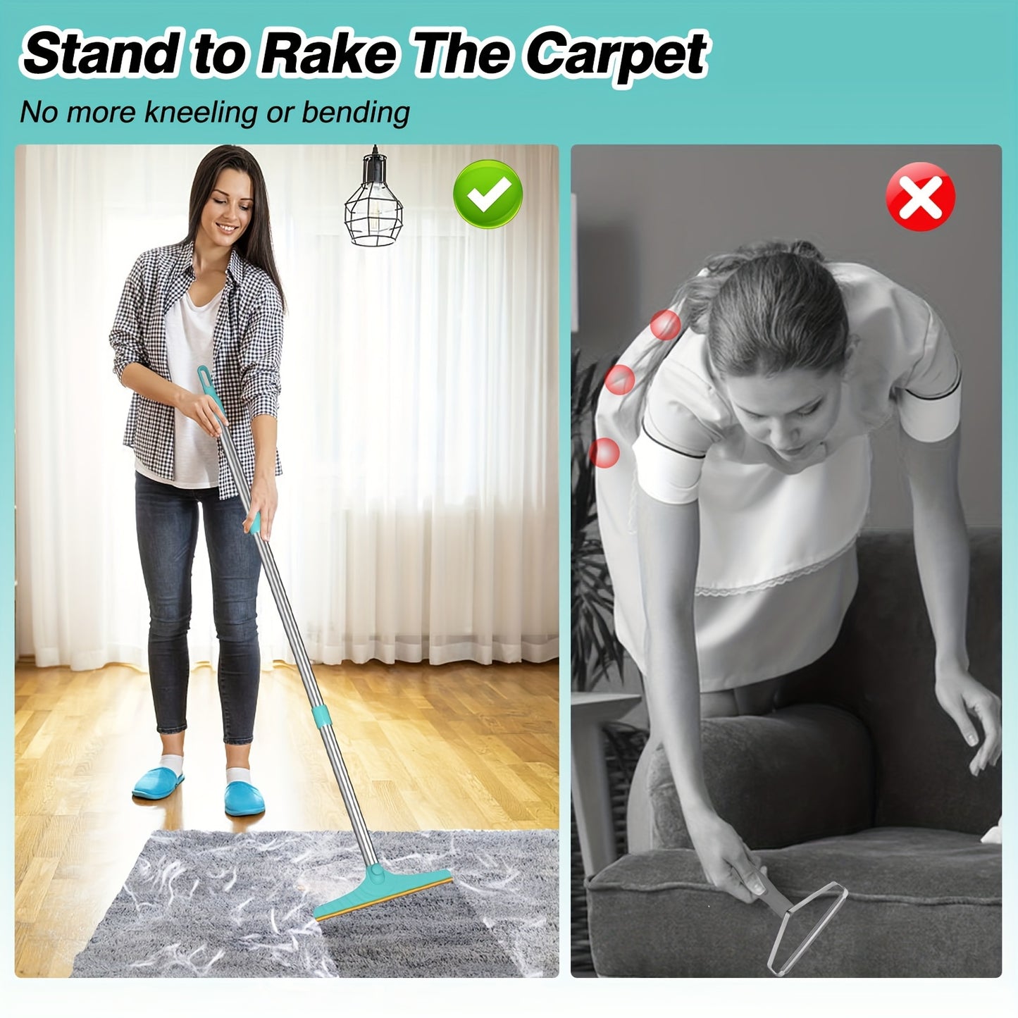 Pet Hair Brush Adjustable Removal Brush for Carpets