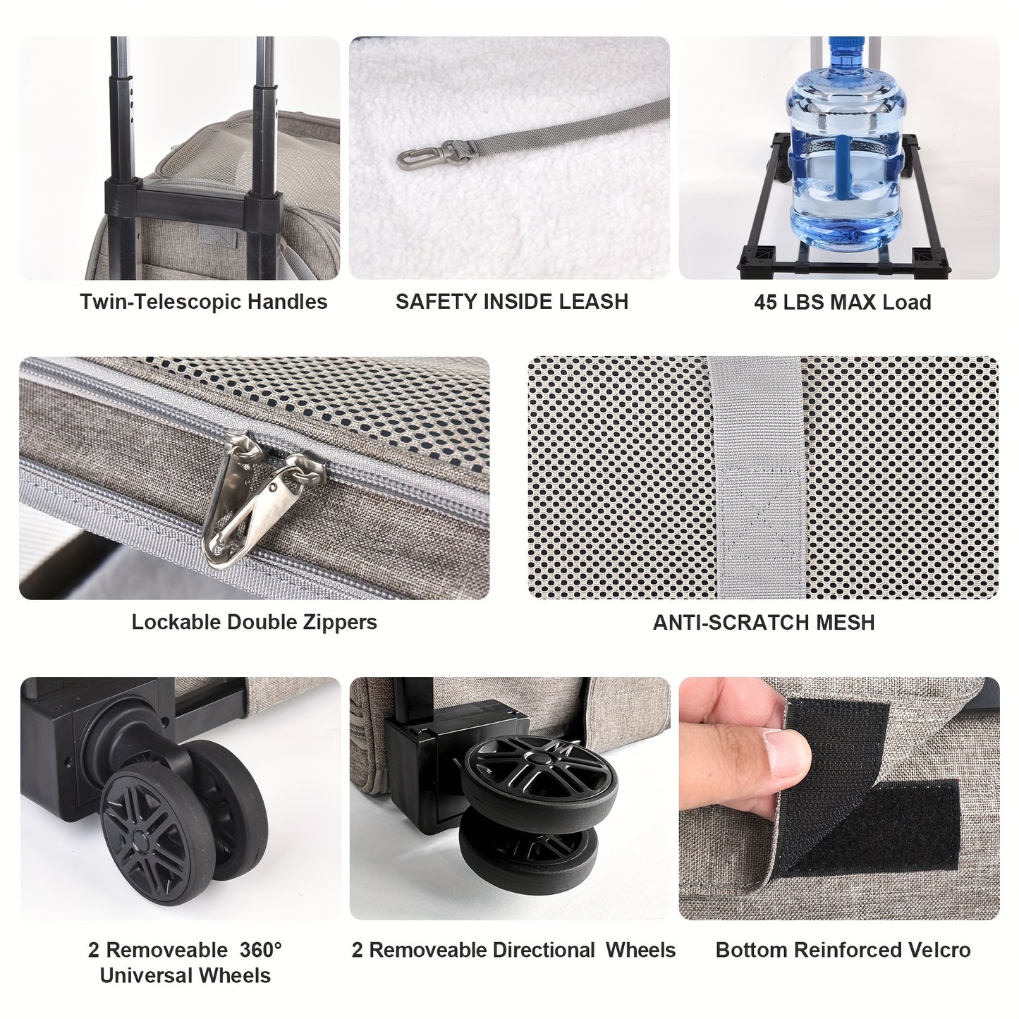 Airline Approved Pet Bag with Smooth Sliding Wheels
