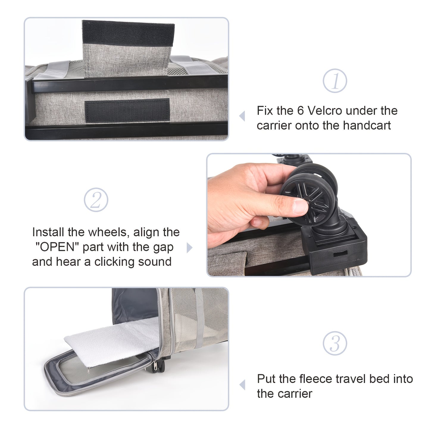 Airline Approved Pet Bag with Smooth Sliding Wheels