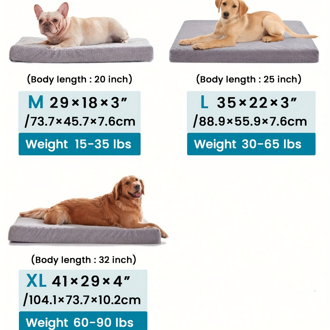 Orthopedic Dog Bed with Gel Memory Foam & High Quality Liner