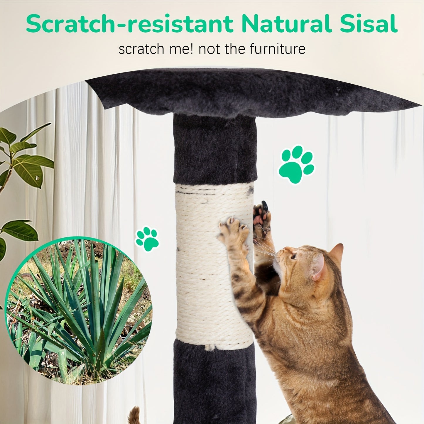 Multi-Level Cat Tree Tower 54/70 Durable Plywood Space Saving