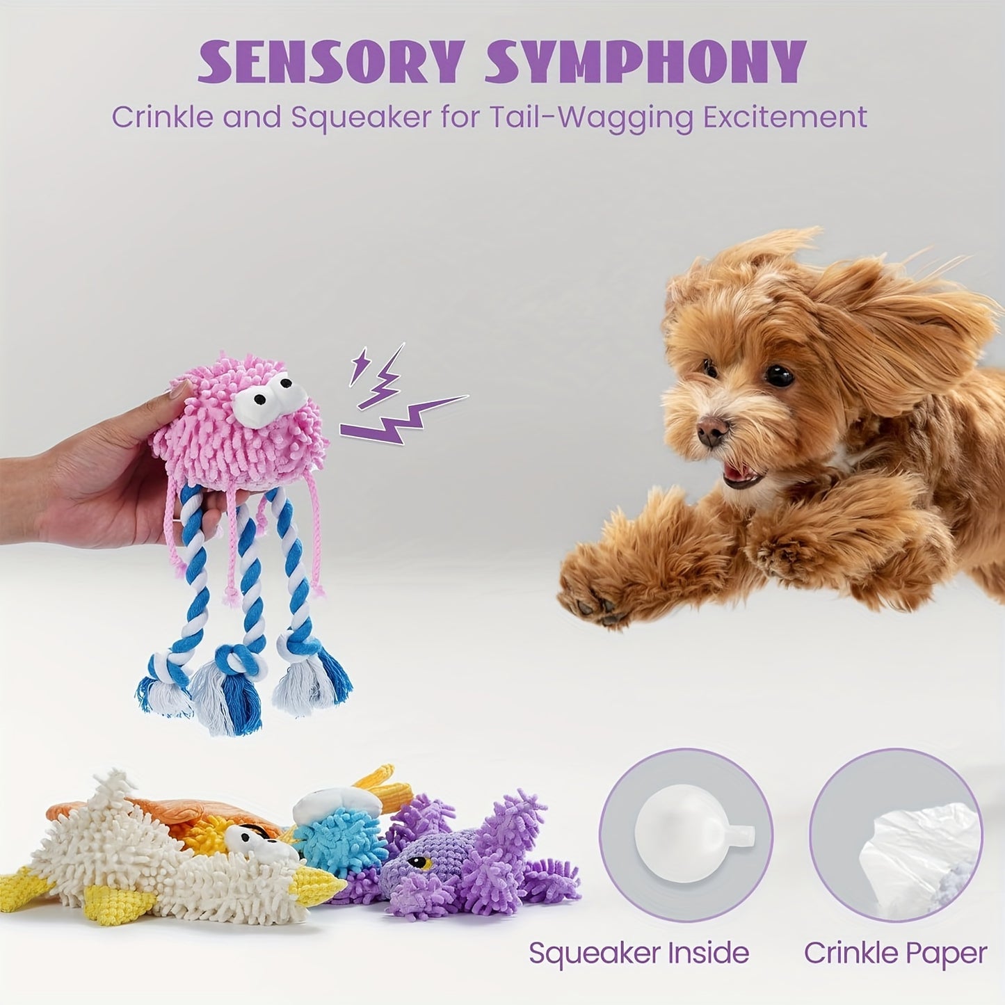 Durable Cartoon Plush Squeaky Dog Chew Toys for Playtime