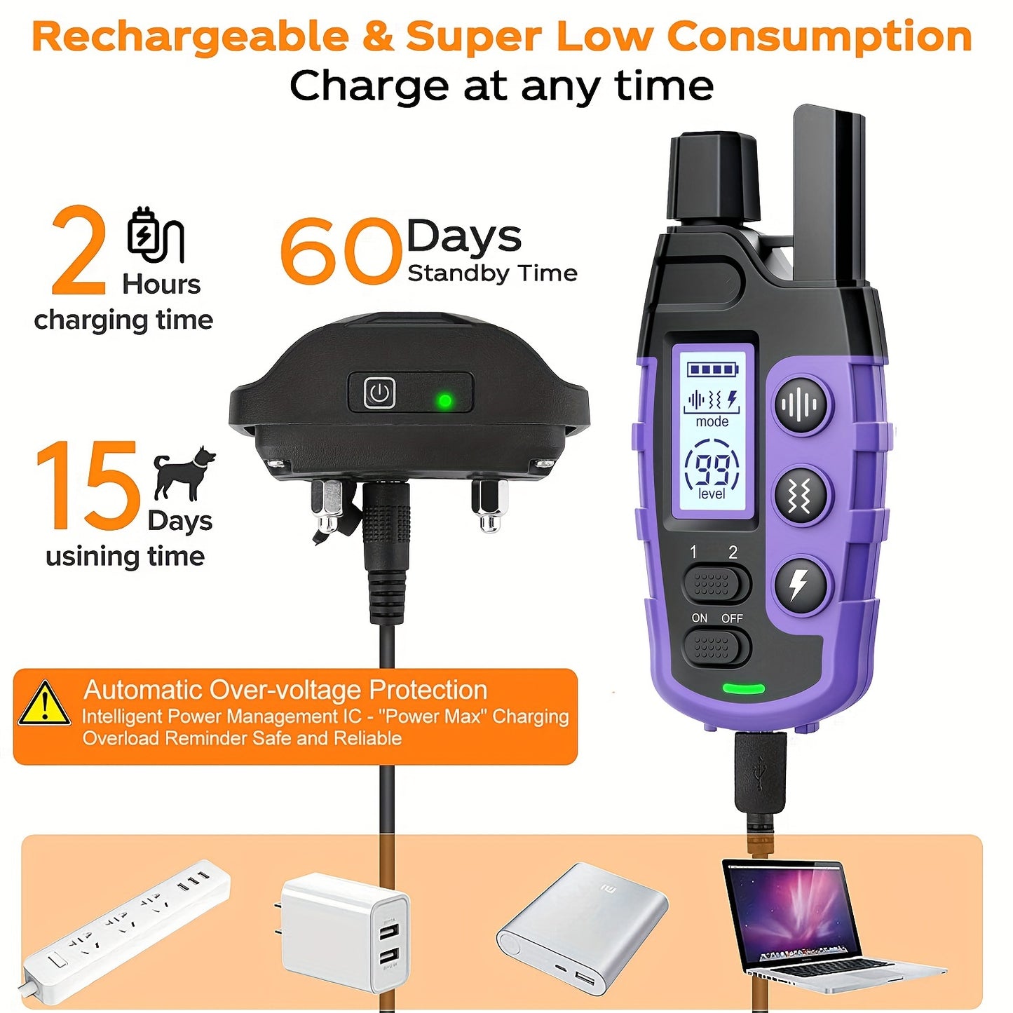 3300Ft Dog Training Collars With Remote Adjustable Strap