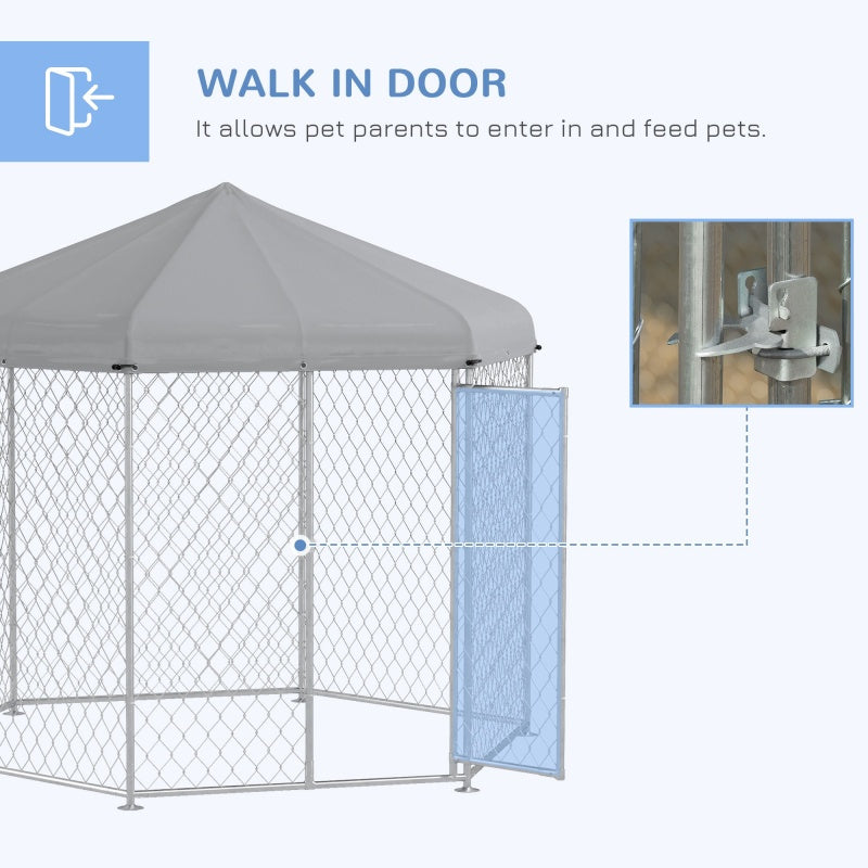 Outdoor Dog Kennel with Waterproof Roof and Lockable Door