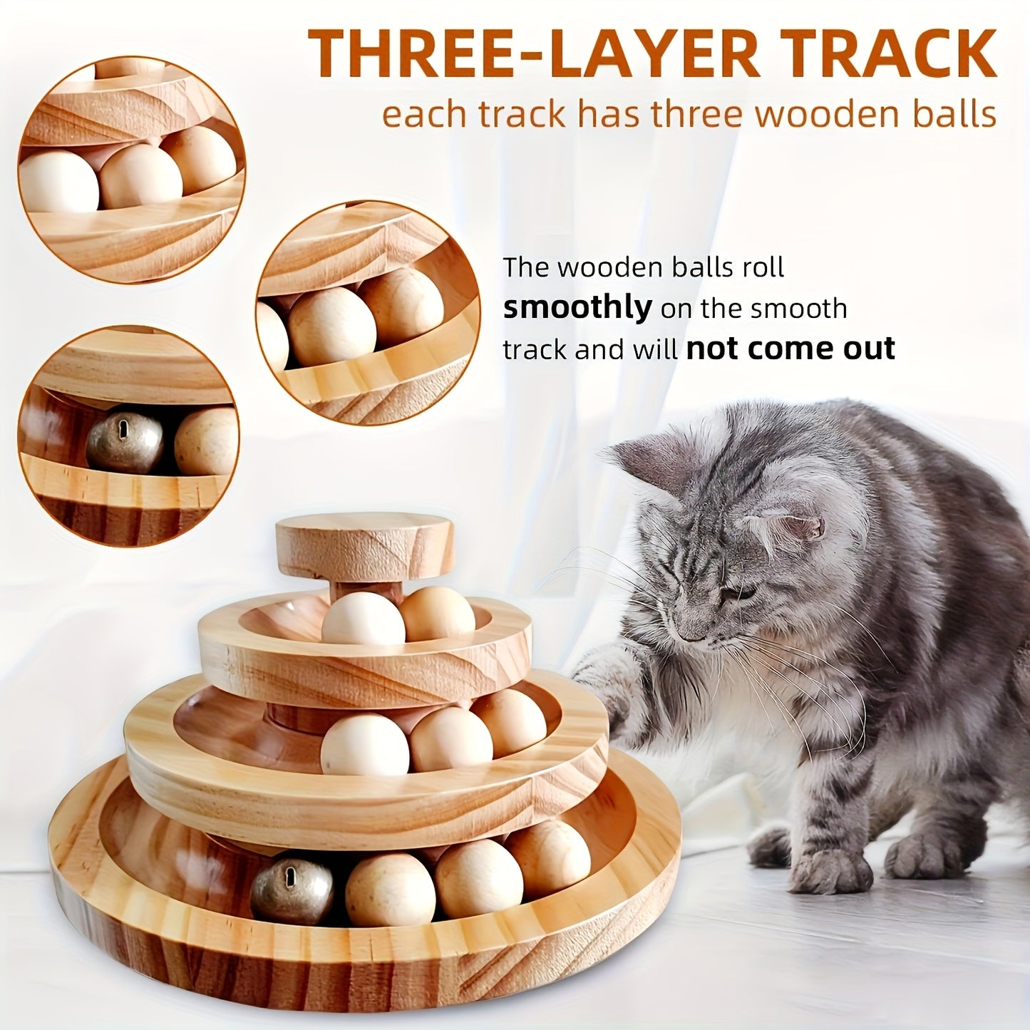 Interactive Cat And Dog Carousel Track Toy With Detachable Balls