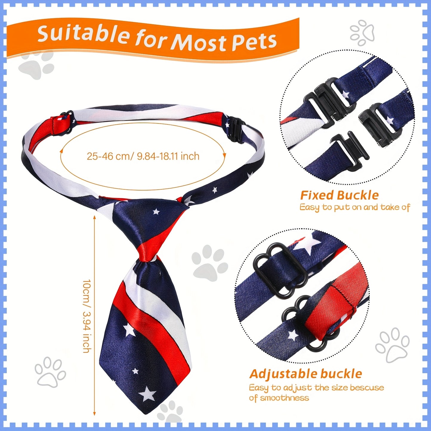 Adjustable Pet Bow Ties Assorted Patterns for Dogs and Cats