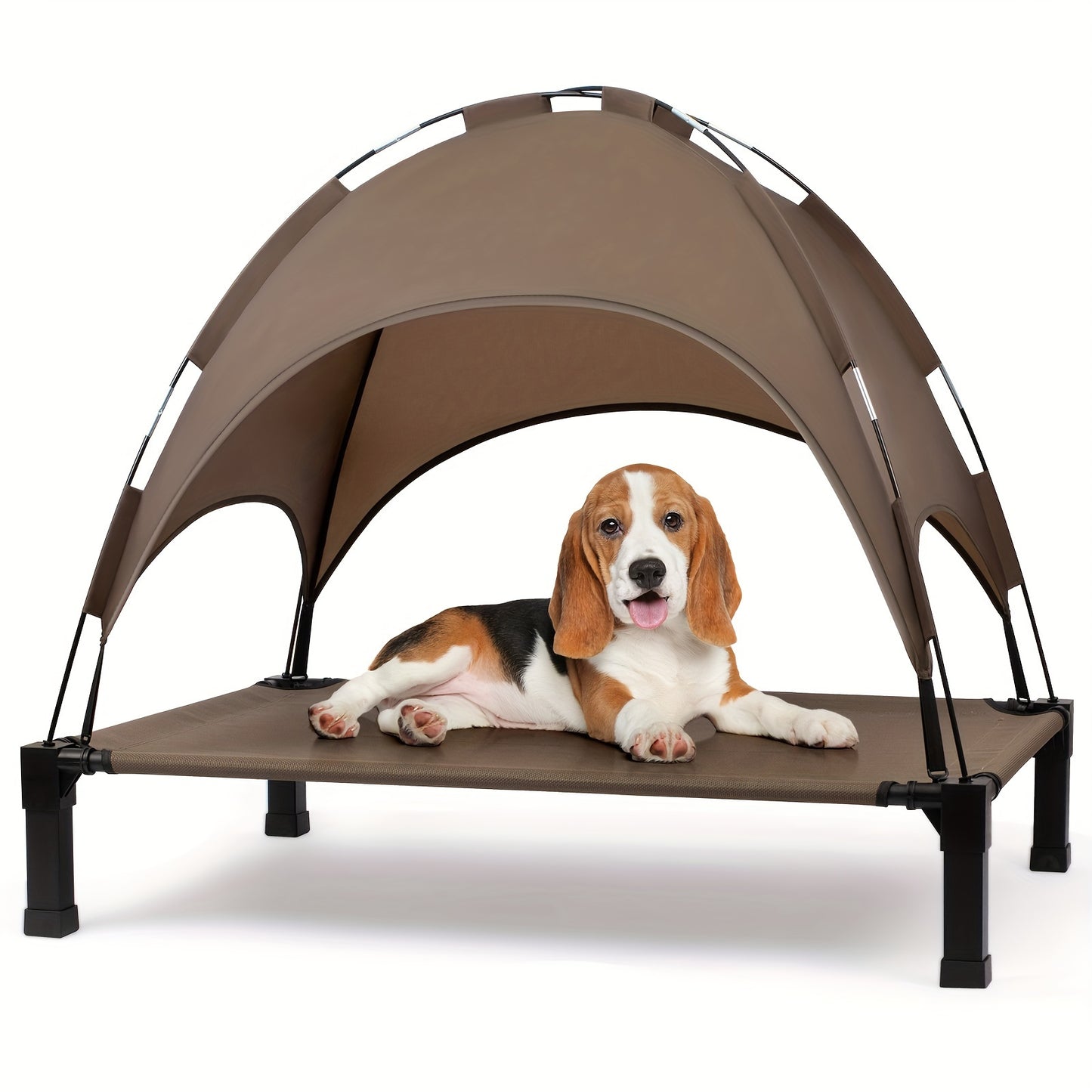 Elevated Outdoor Dog Bed With Canopy And Shade Tent