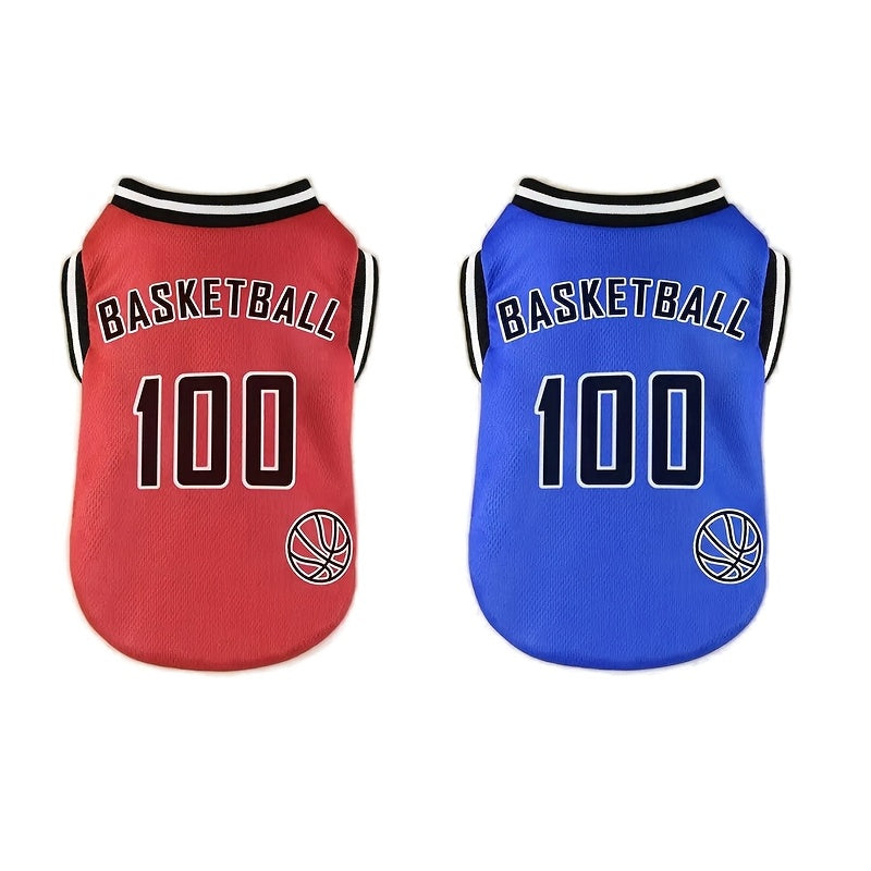Cute Dog Basketball Vest Shirt Set for Summer Fun