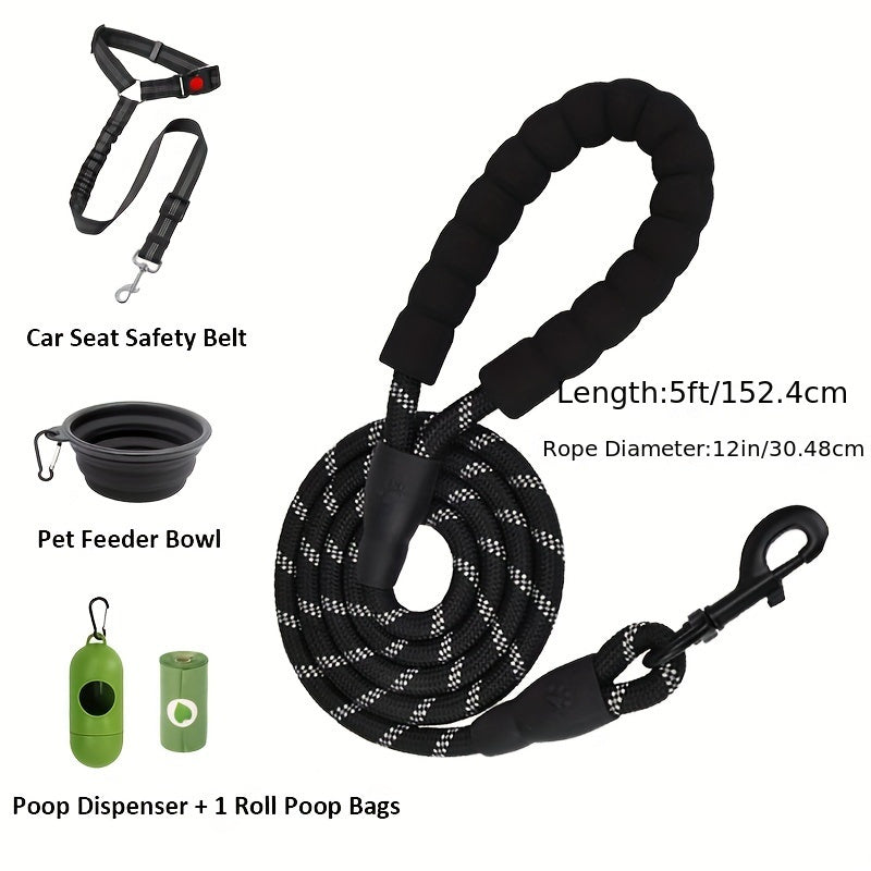 Adjustable Dog Harness Set With Patches Leash And Accessories
