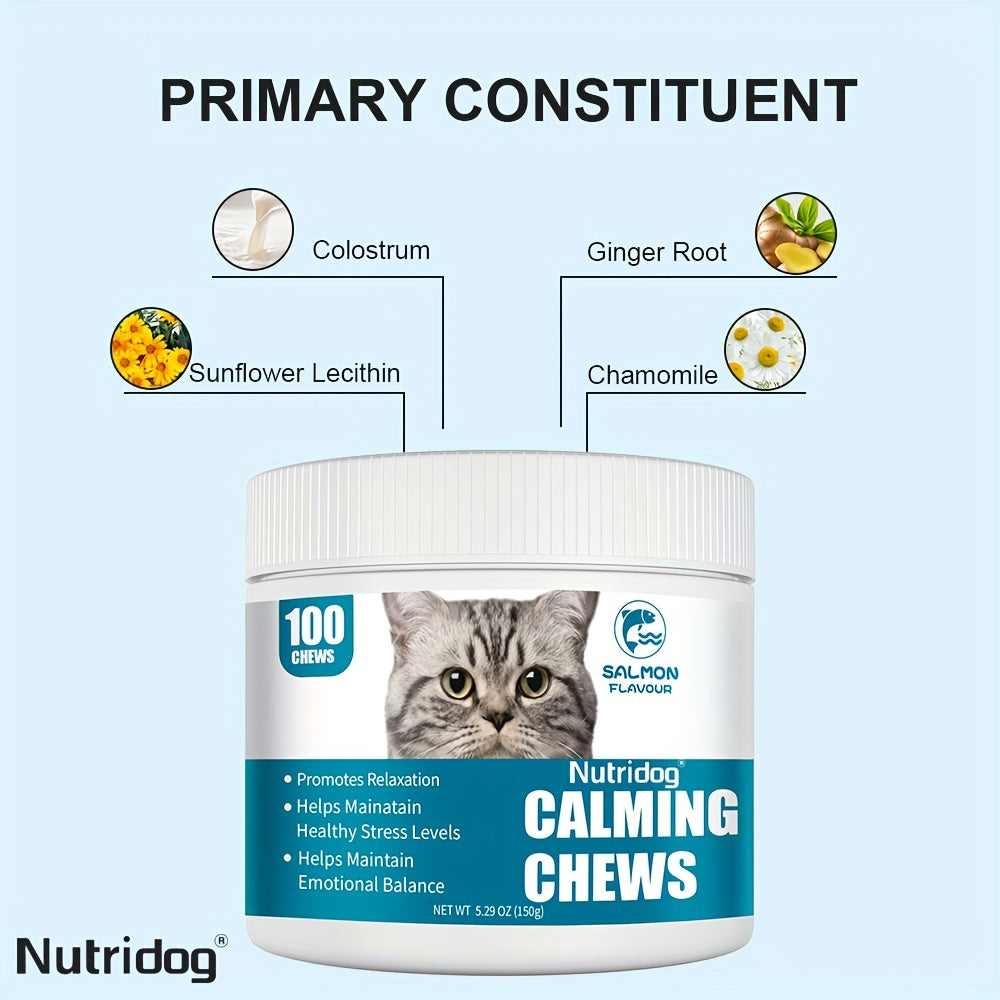 100 Soft Chews Calming Support For Cats - Relax Herbal Chews