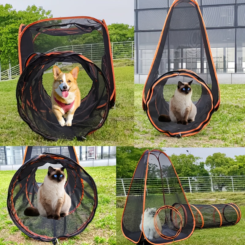 Portable Cat Enclosure 6-in-1 Outdoor Tent Mesh Playpen