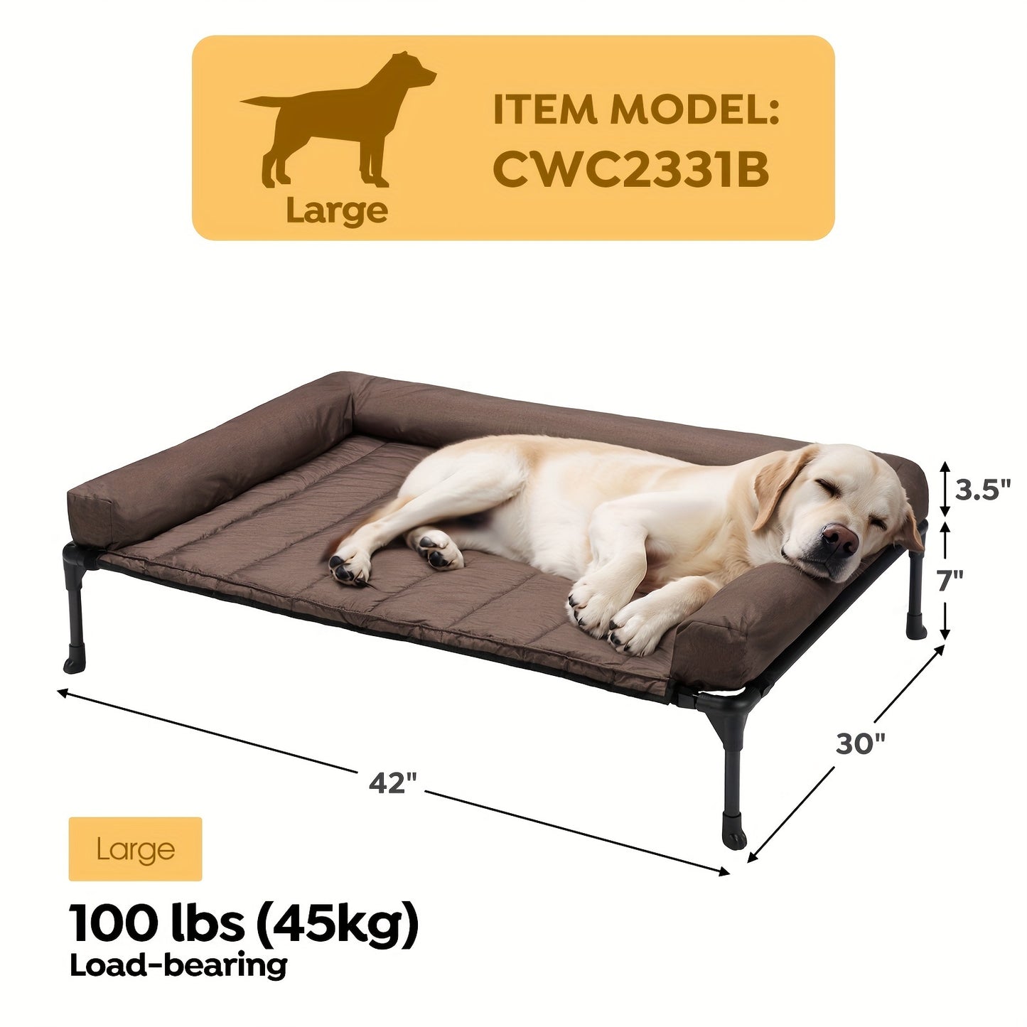 Veehoo Cooling Elevated Dog Bed with Removable Pillow-Top Mat