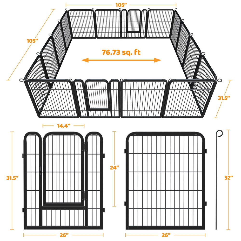Costoffs Metal Pet Playpen Panels for Indoor and Outdoor Use