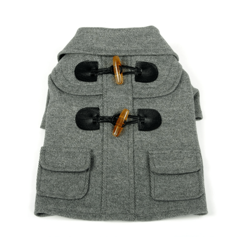 Rugged Fleece Dog Coat with Metal Buttons for Pets
