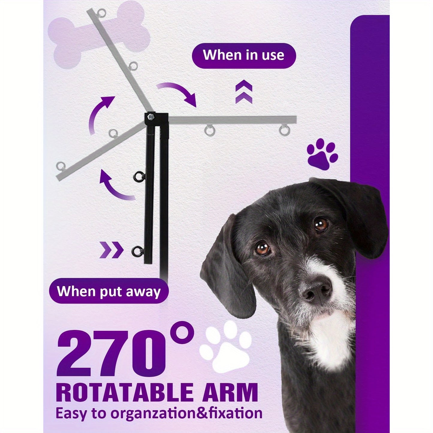 Adjustable 35 Inch Dog Table Arm with Clamp and Post Pro