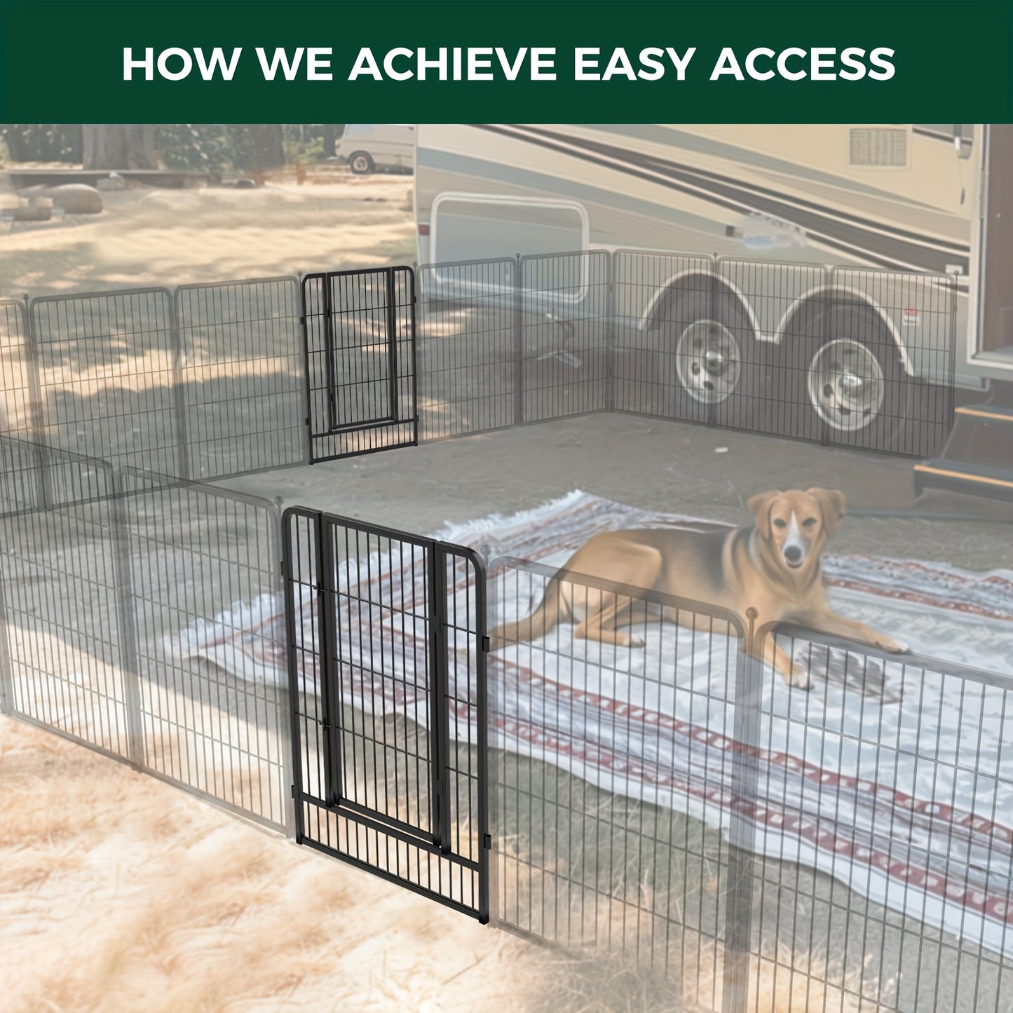 Indoor Outdoor Dog Cage and Decorative Fence for All Pets