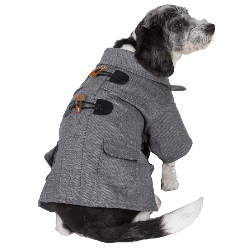 Rugged Fleece Dog Coat with Metal Buttons for Pets