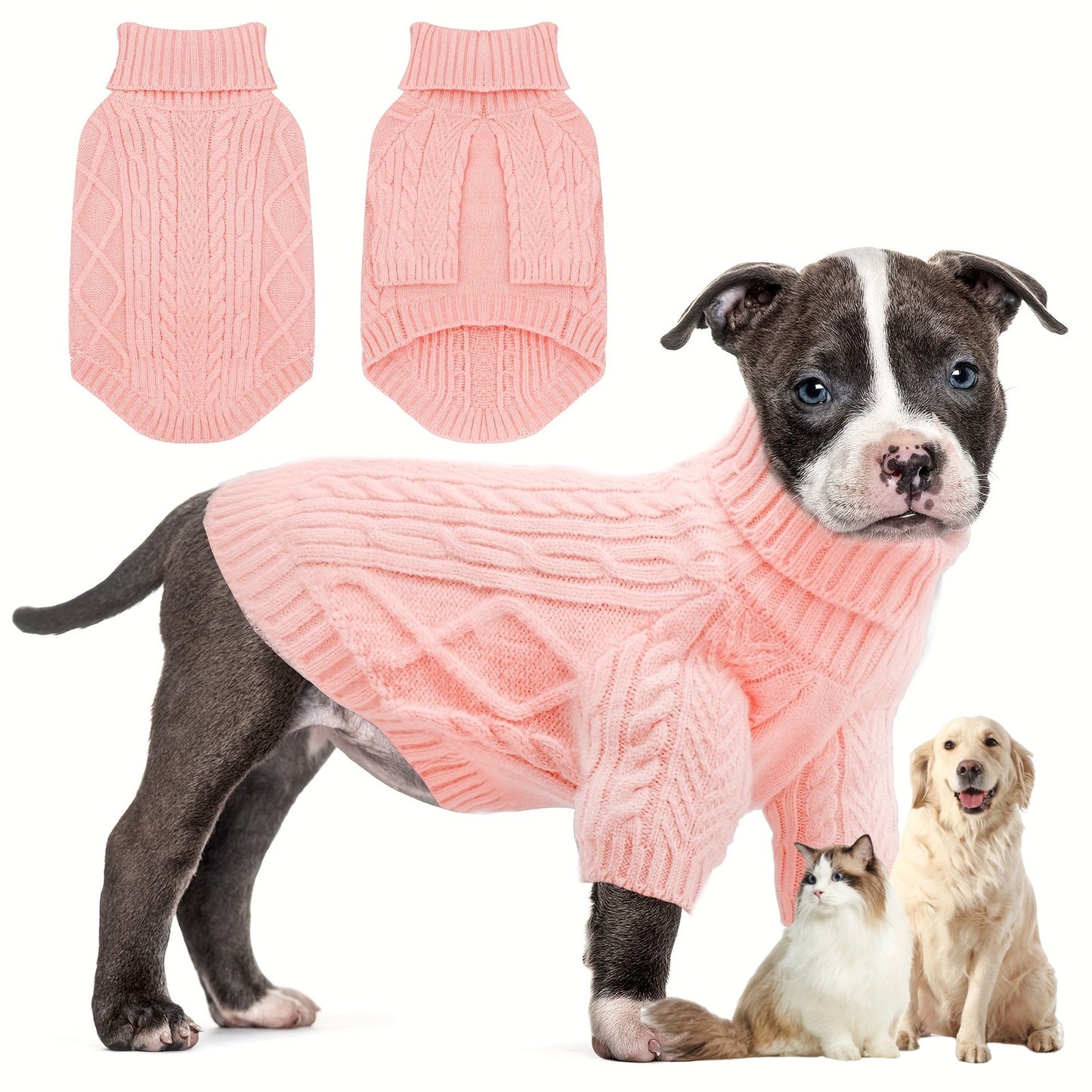 Cozy Turtleneck Dog Sweater for Small and Medium Breeds