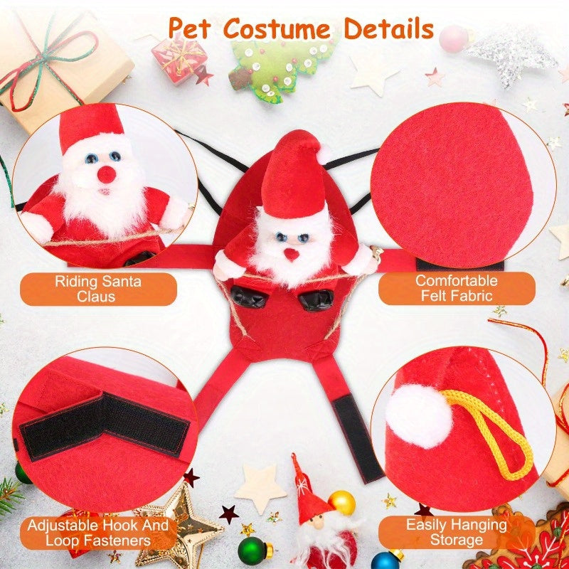 Santa Claus Sleigh Costume for Pets Perfect for Holiday Fun