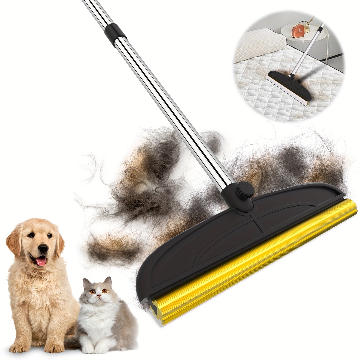 Pet Hair Brush Adjustable Removal Brush for Carpets