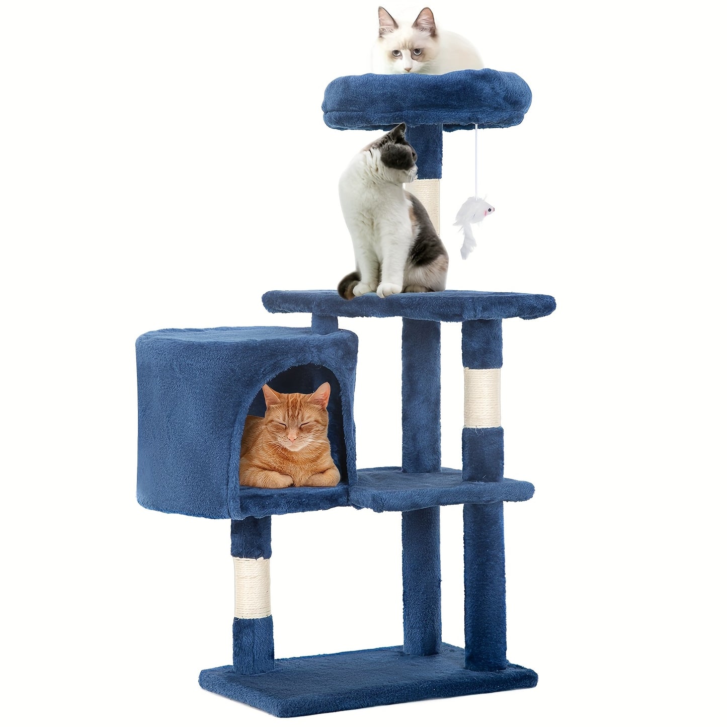 Multi-Level Cat Tree Tower 54/70 Durable Plywood Space Saving