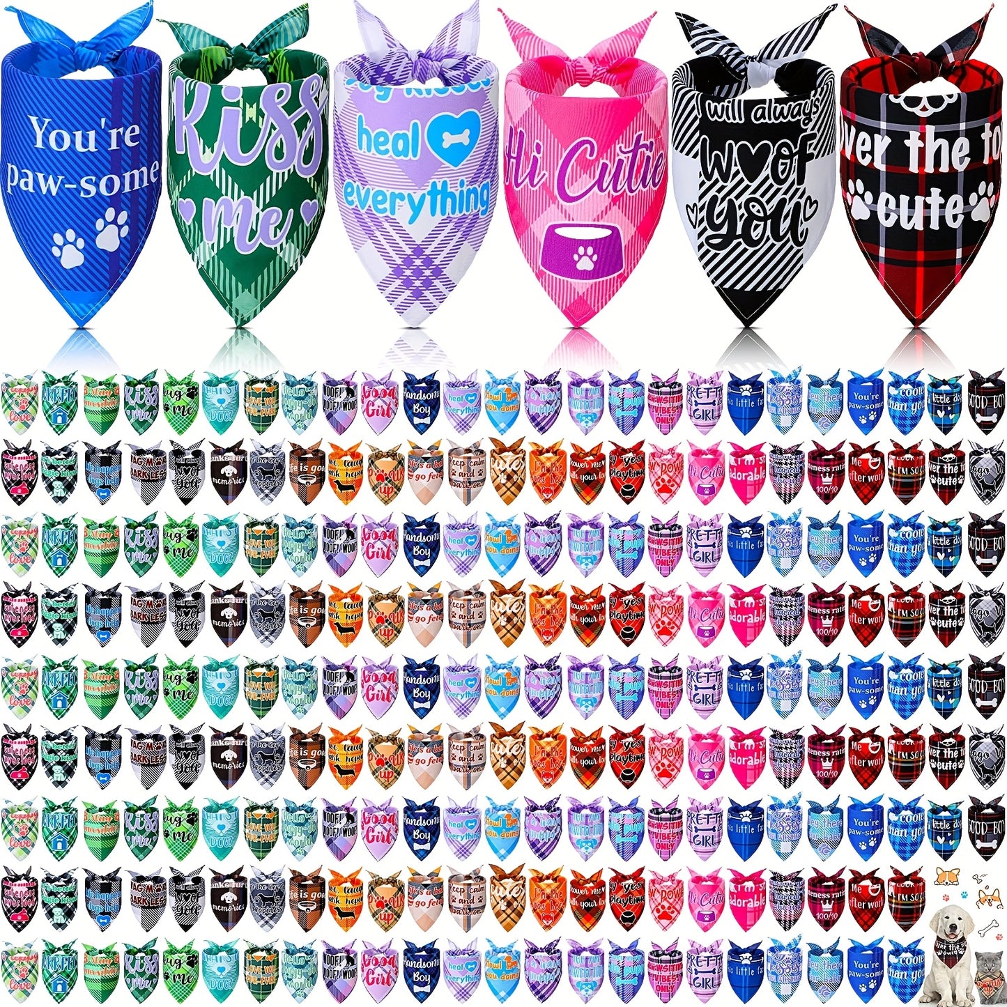 Cute Plaid Dog Bandanas Bulk for Stylish Pets