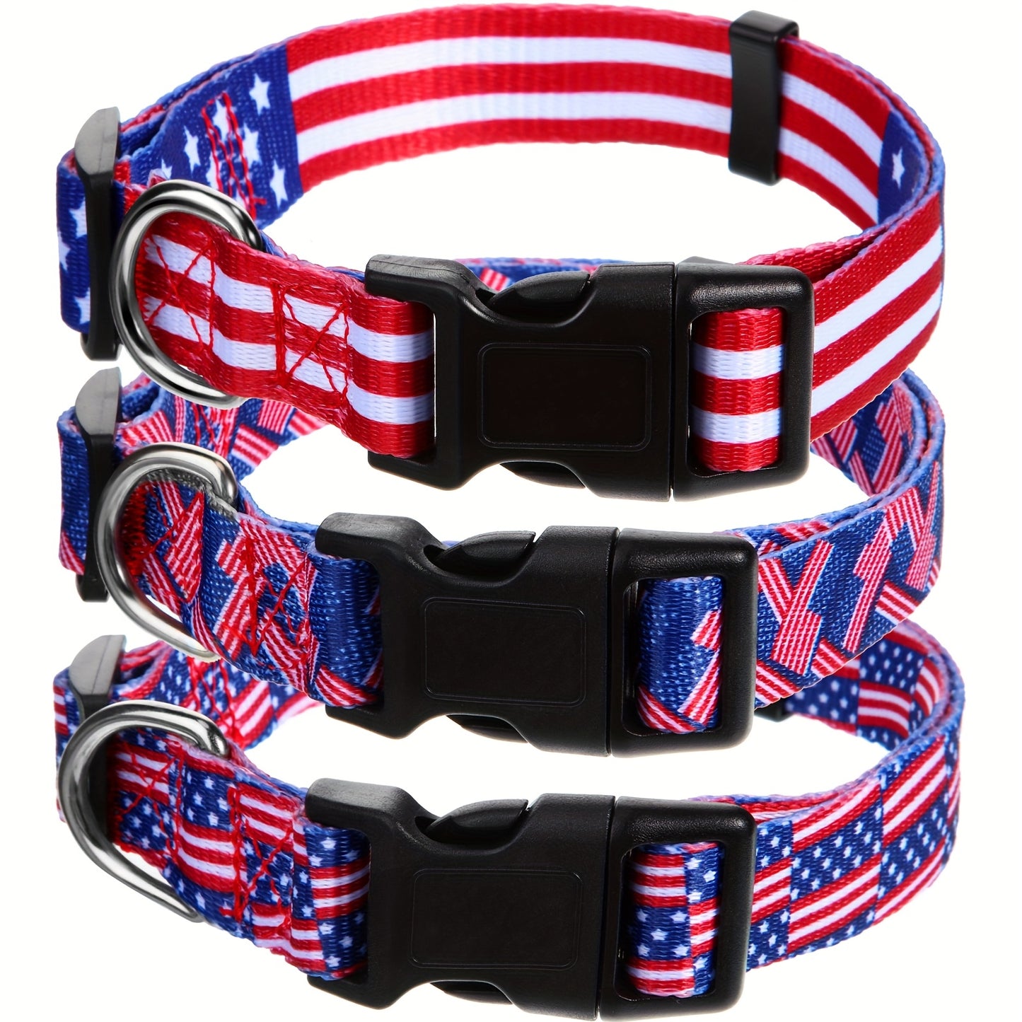 American Flag Dog Collars Set for Stylish Pets