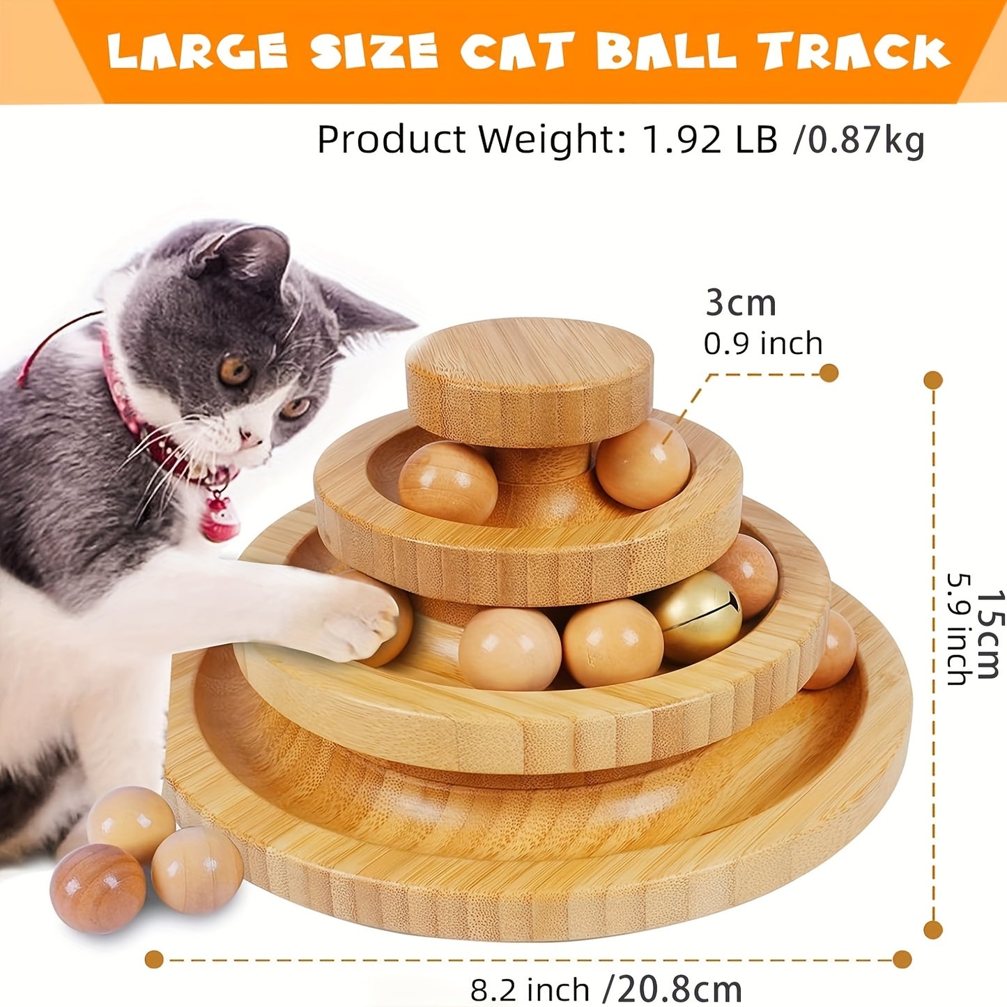 Interactive Cat And Dog Carousel Track Toy With Detachable Balls