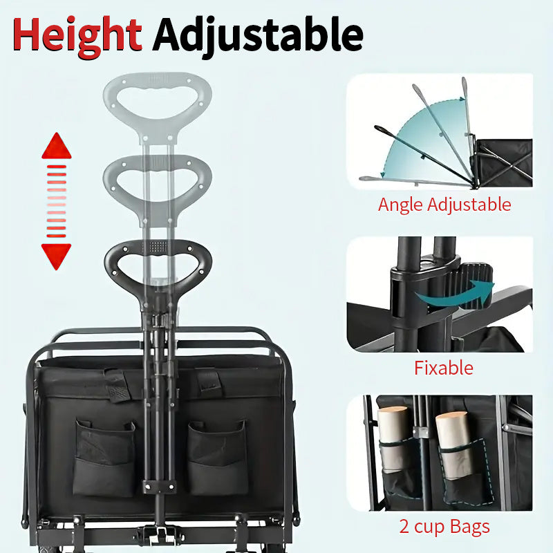 Foldable Pet Travel Trolley with All-Terrain Wheels 680LBS