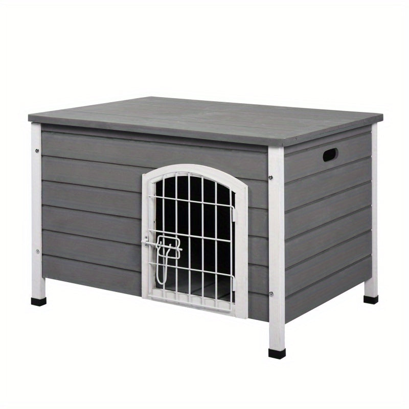 Wooden Dog Kennel with Wire Door for Outdoor Use
