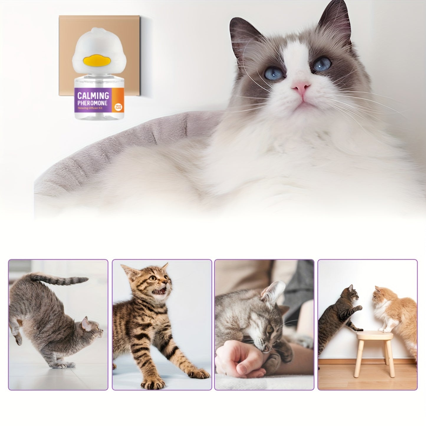 60 Days Supply 2x 48ml Refills Cat Pheromones Diffuser